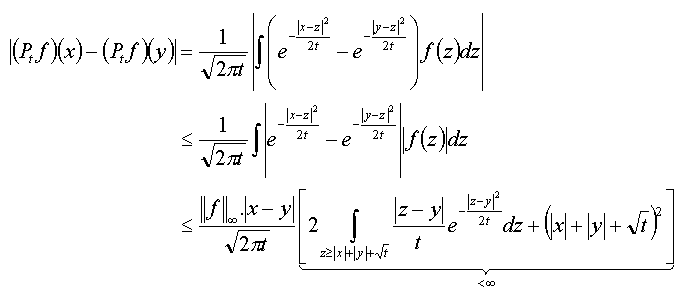 werk integraal uit en splits over gedeelte waar integratieveranderlijke groter resp. kleiner is dan |x|+|y|+sqrt(t)
