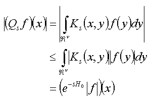 |(Q_s f)(x)| <= (exp(-sH_0)|f|)(x)