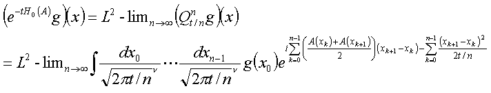 (exp(-tH_0(A))g)(x) = L^2-lim van een n-voudige nu-dimensionale integraal
