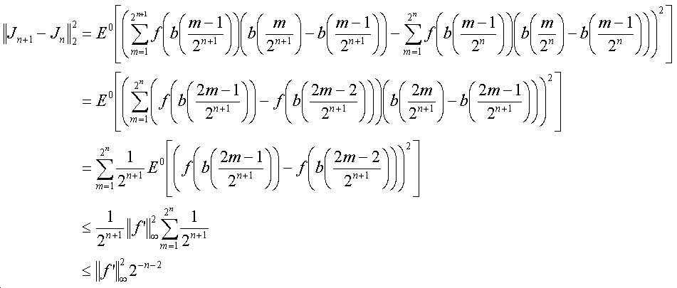 werk de kwadraatnorm van J_n+1 - J_n uit en begrens door het supremum van f'^2