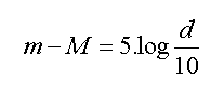 m - M = 5.log d/10