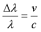 delta lambda / lambda = v / c