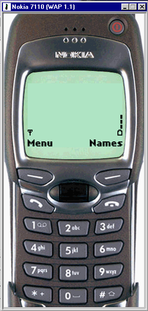 Nokia 7110 (WAP 1.1) - Menu, Names