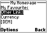My Homepage - My Favorites - Other links - Currency: - [DEM]